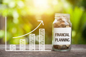Savings graph and jay with coins Agile Wealth